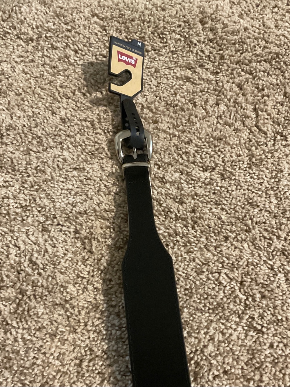 Levi's women's Black Leather Belt with Silver Buckle